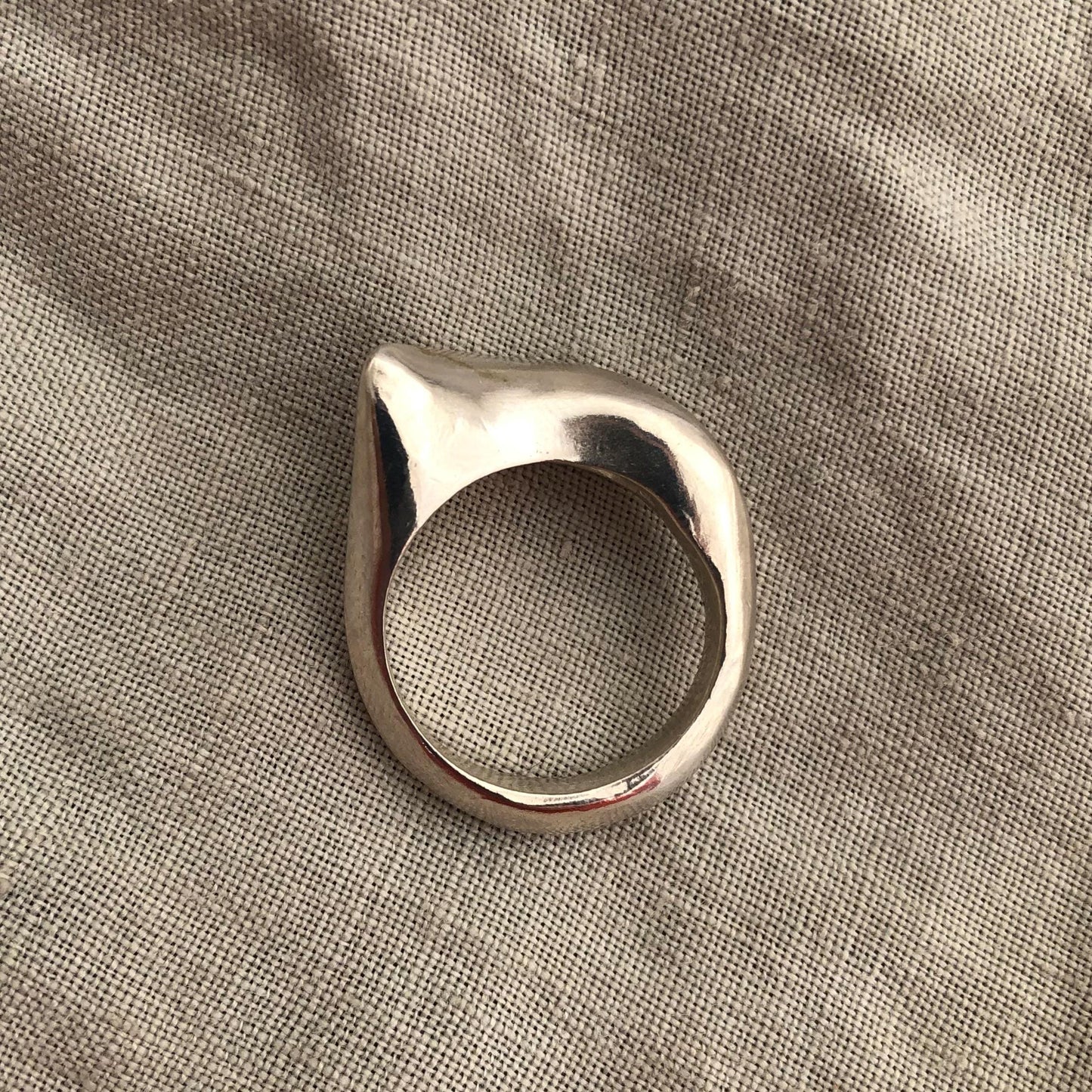 Freeform domed ring in argentium sterling silver // Modern sculptural ring // U.S. size  8 1/2