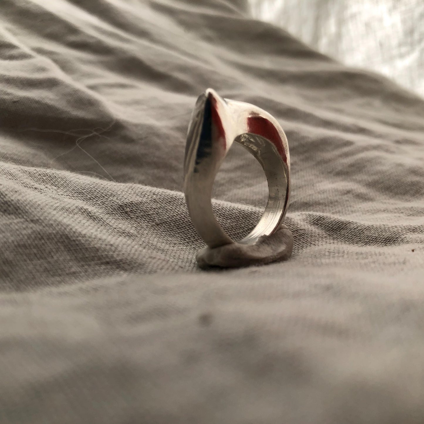 Freeform domed ring in argentium sterling silver // Modern sculptural ring // U.S. size  8 1/2