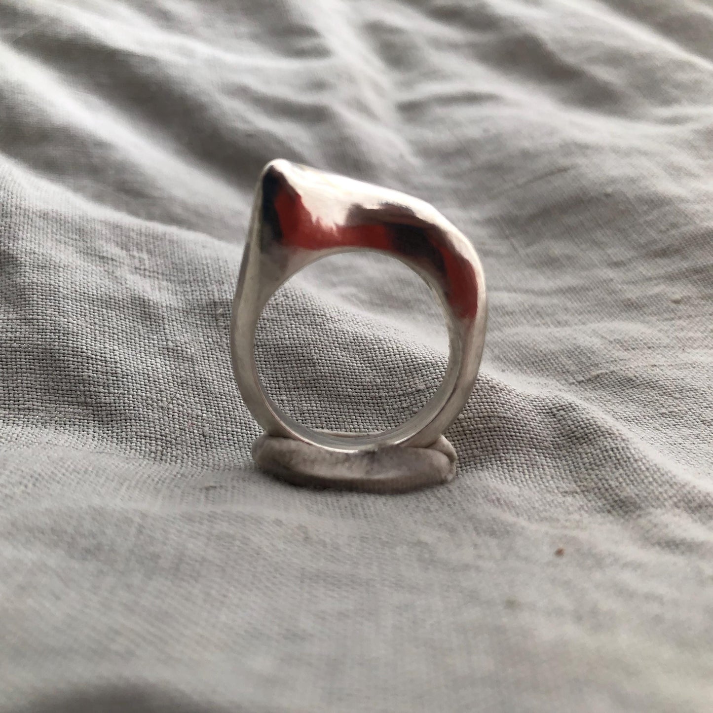 Freeform domed ring in argentium sterling silver // Modern sculptural ring // U.S. size  8 1/2