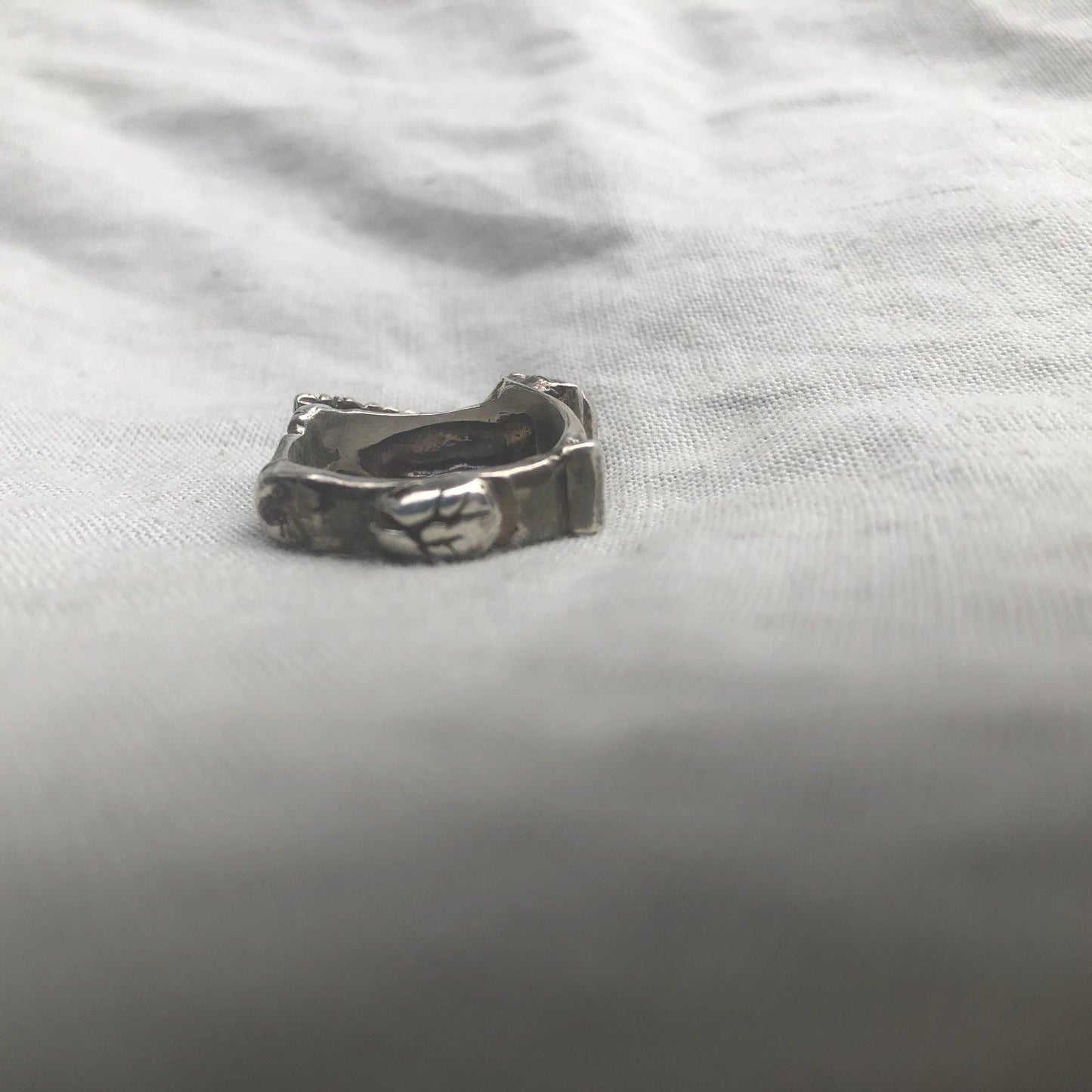 Shakespeare Sonnet 17 Ring // Hand-carved ring in argentium sterling silver // Quill and inkwell ring // Writer's ring