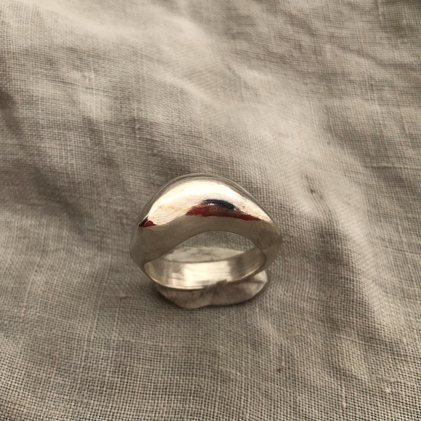 Freeform domed ring in argentium sterling silver // Modern sculptural ring // U.S. size  8 1/2