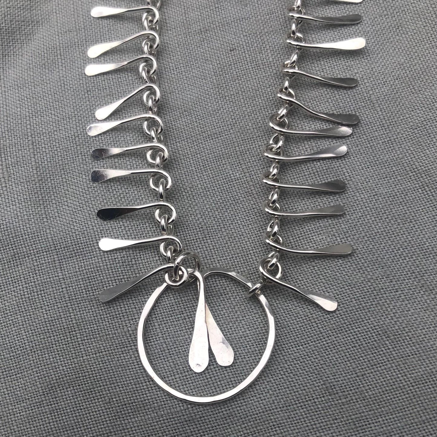 Bare bones handmade chain bracelet in argentium sterling silver