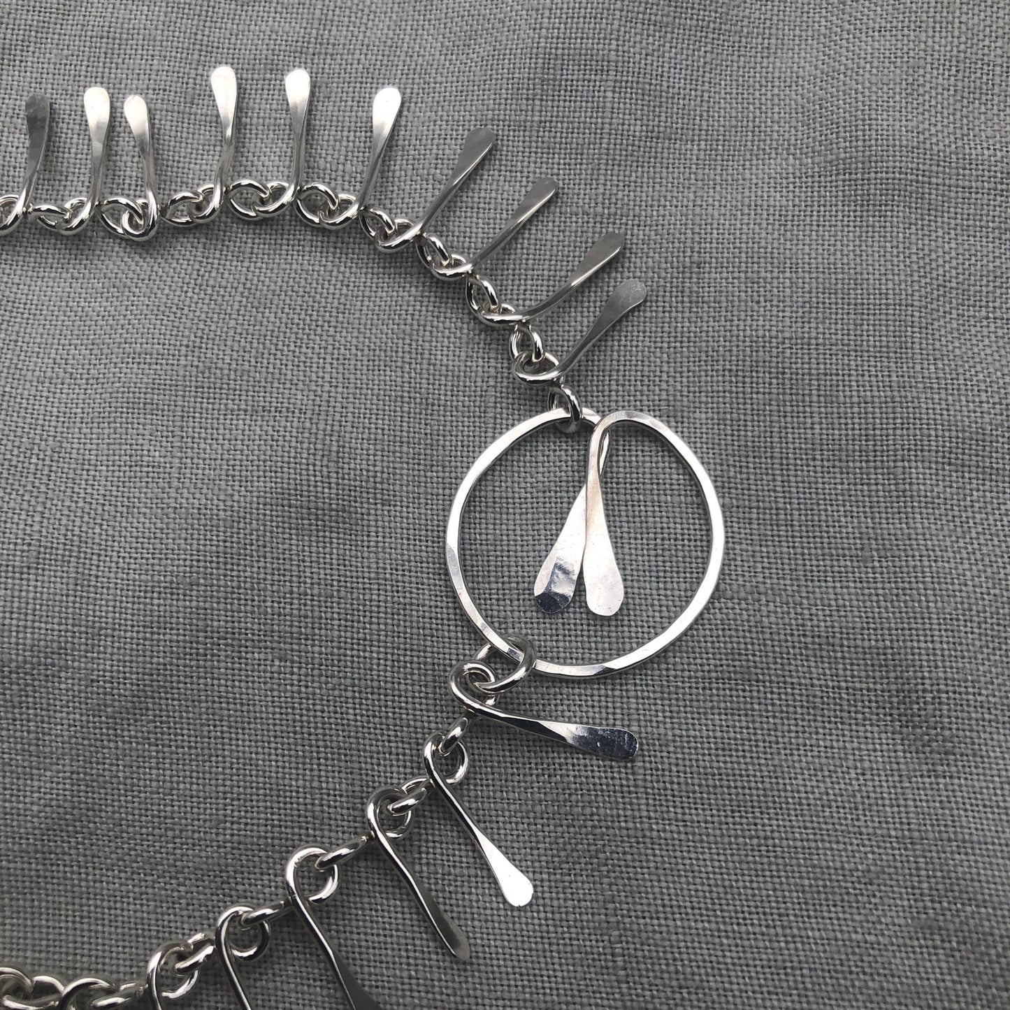 Bare bones handmade chain bracelet in argentium sterling silver