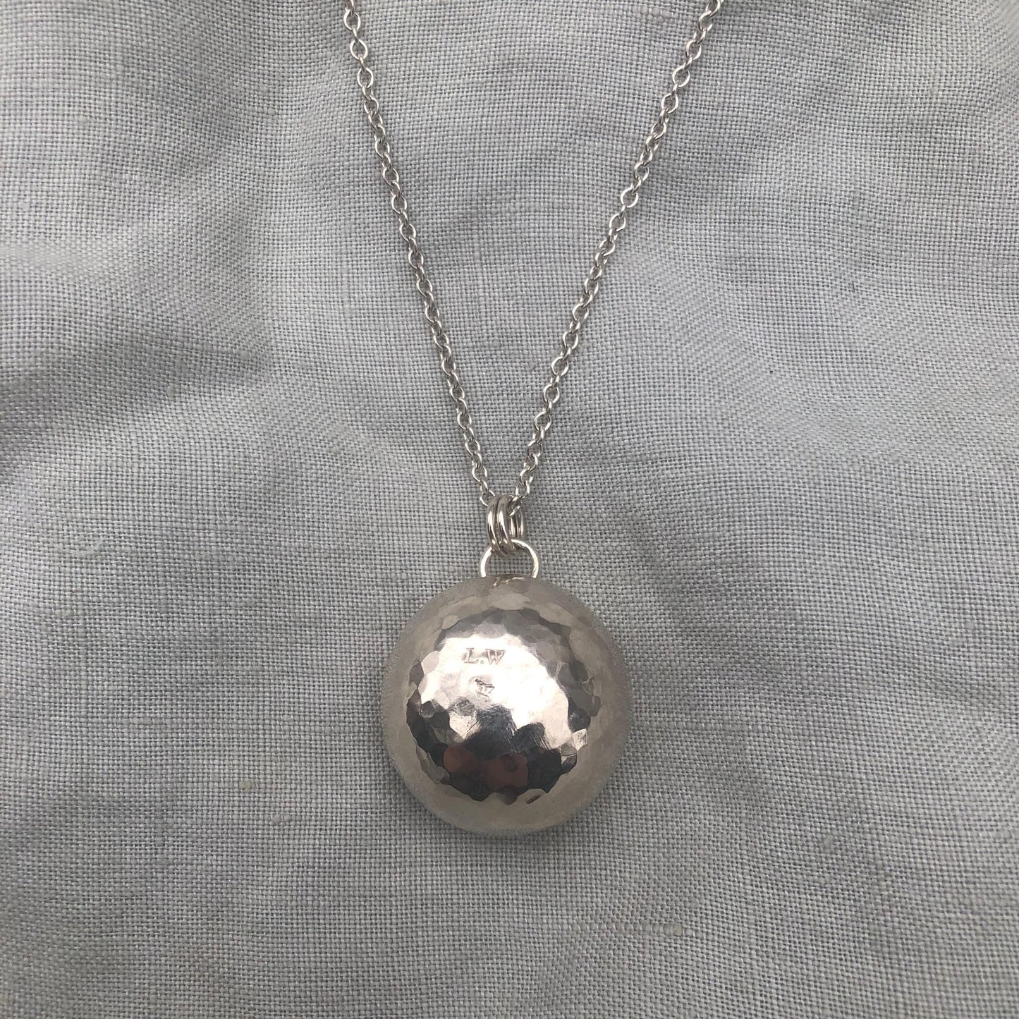 Moonstone hollow vessel pendant in argentium sterling silver
