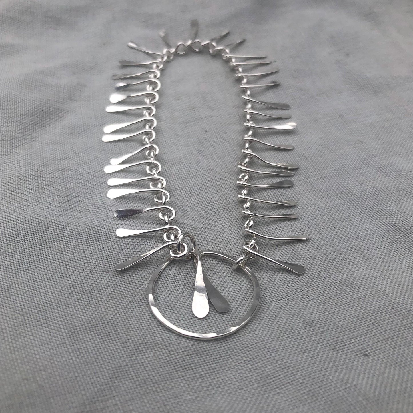 Bare bones handmade chain bracelet in argentium sterling silver