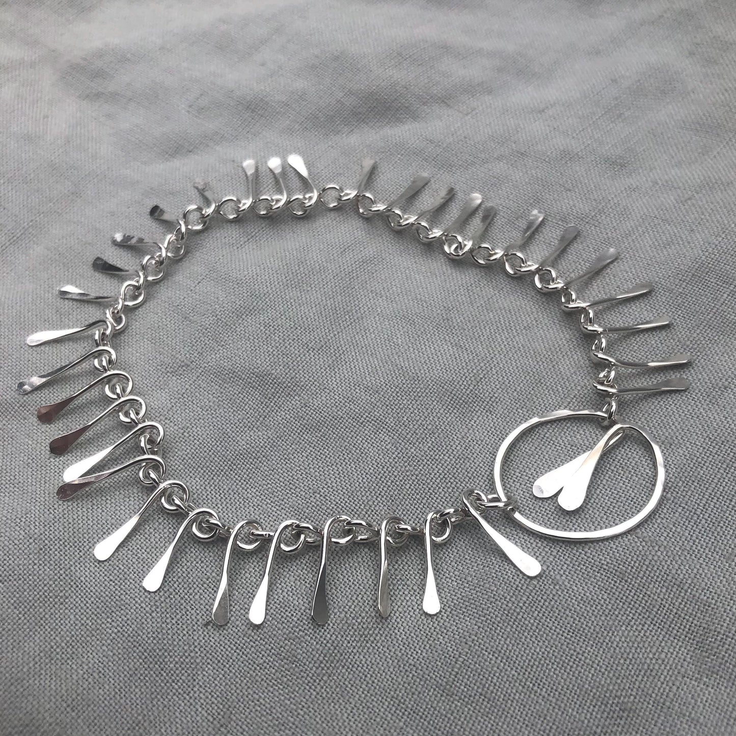 Bare bones handmade chain bracelet in argentium sterling silver
