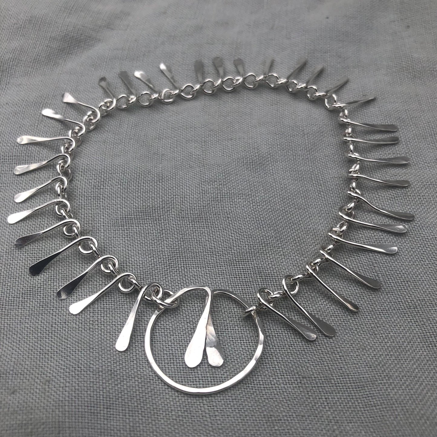 Bare bones handmade chain bracelet in argentium sterling silver