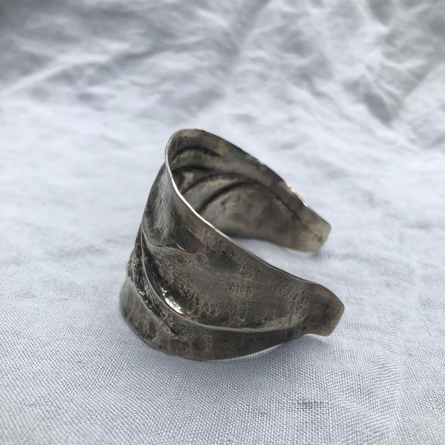 Statement cuff bracelet in argentium sterling silver no. 1
