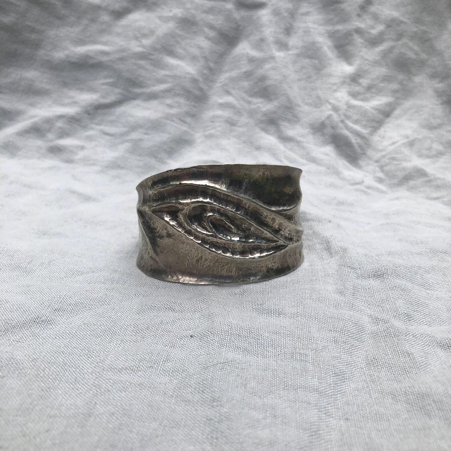 Statement cuff bracelet in argentium sterling silver no. 1