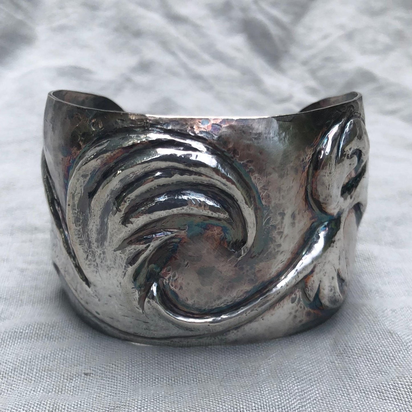 Statement cuff bracelet in argentium sterling silver no. 2 // Scrollwork cuff // Sculptural cuff