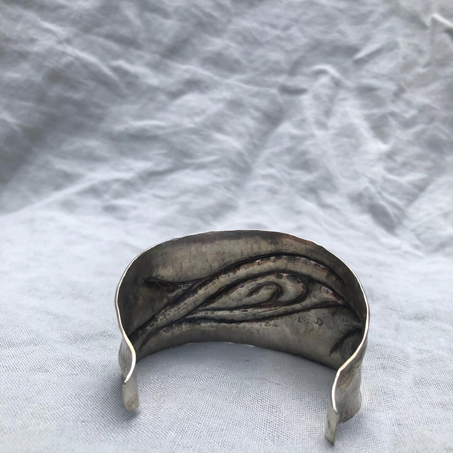 Statement cuff bracelet in argentium sterling silver no. 1