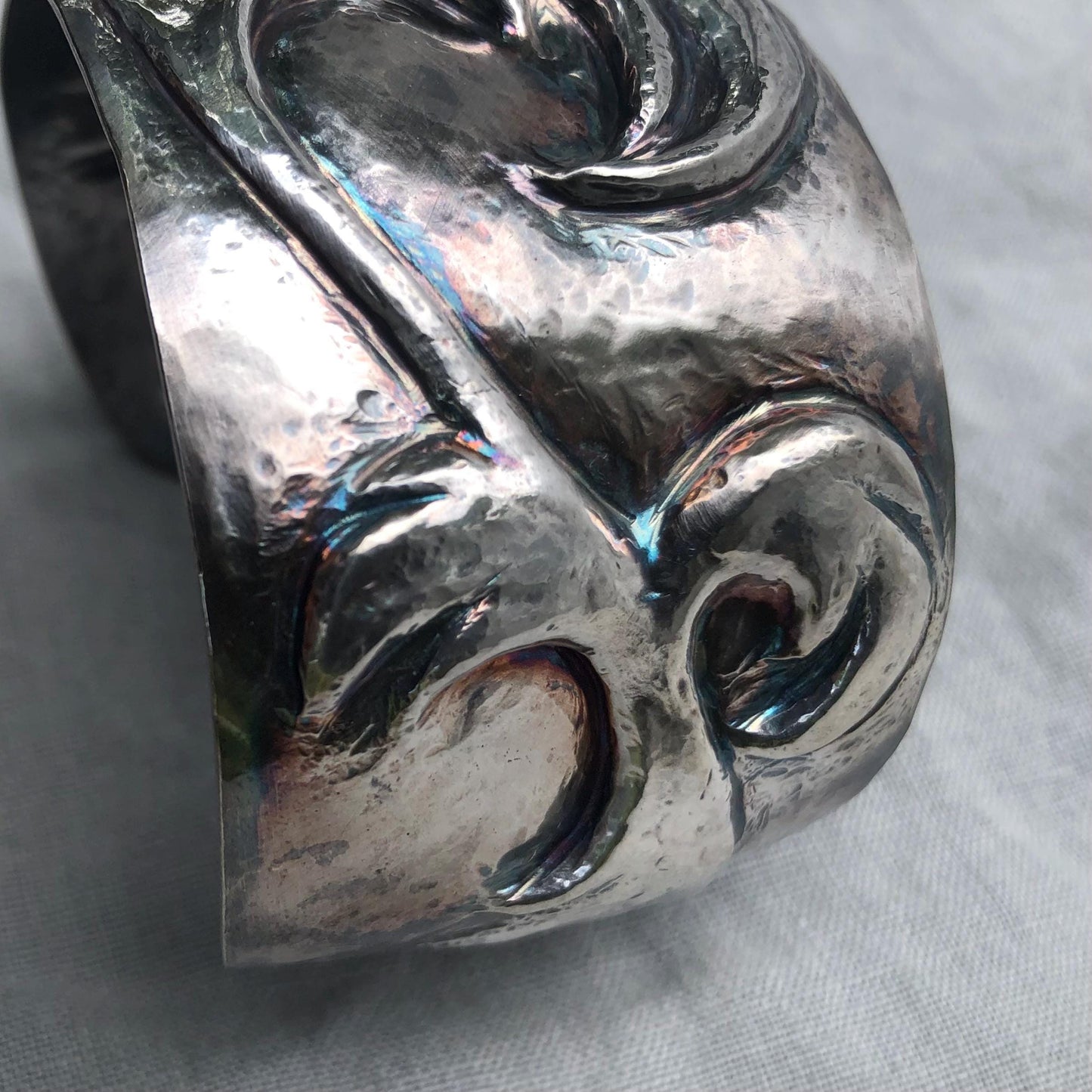 Statement cuff bracelet in argentium sterling silver no. 2 // Scrollwork cuff // Sculptural cuff