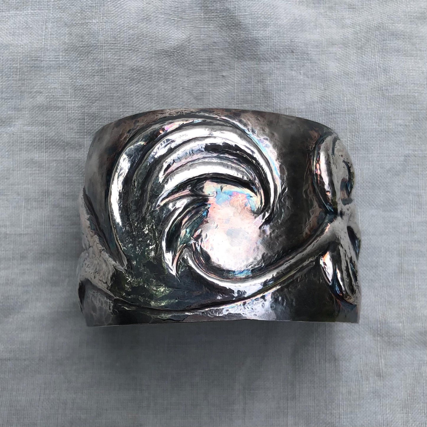 Statement cuff bracelet in argentium sterling silver no. 2 // Scrollwork cuff // Sculptural cuff