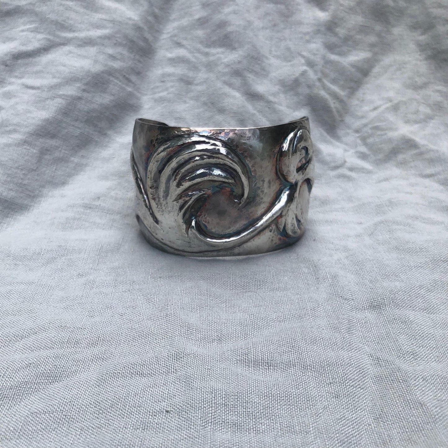 Statement cuff bracelet in argentium sterling silver no. 2 // Scrollwork cuff // Sculptural cuff